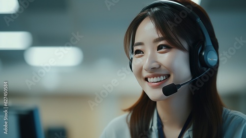 asian call center operator. generative AI