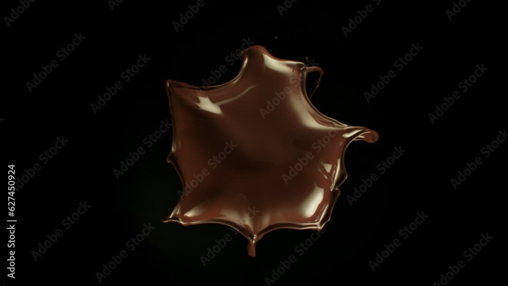 Super Slow Motion Shot of Real Chocolate Splash Flying Towards Camera Isolated on Black at 1000fps. Super Slow Motion Shot of Real Chocolate Splash Flying Towards Camera Isolated on Black at 1000fps.