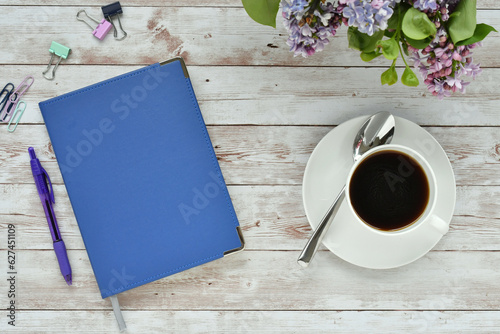 Blue blank book cover for a mock up 