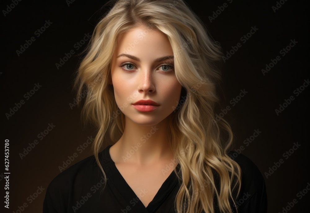 Beautiful blonde woman with perfect and healthy skin