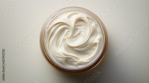 cream jar on white silk. Cream jar on white material