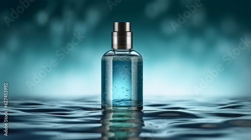 Wallpaper Mural Blue cosmetic bottle on the water surface Torontodigital.ca