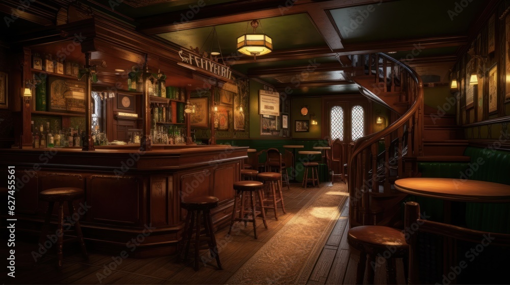 Irish pub interior design, irish bar generative ai Irish pub interior design, irish bar generative ai