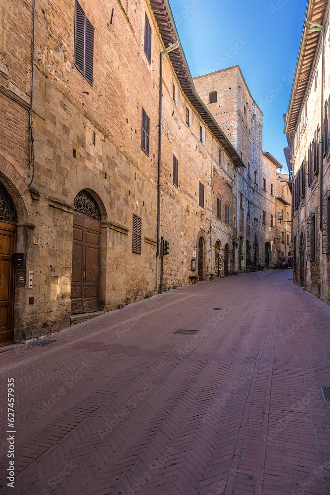 San Gimignano, Italy. View of the old street