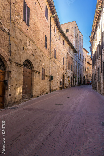 San Gimignano  Italy. View of the old street