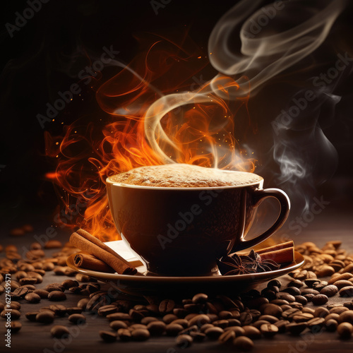 AI Generative  coffee cup background photo