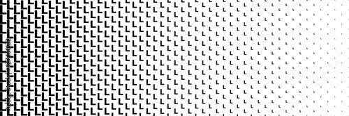horizontal black halftone of capital letter L design for pattern and background.