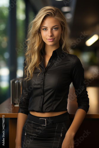 Young Secretary in Striking Leather Attire - Generative AI Free Download Young Secretary in Striking Leather Attire - Generative AI - GFXLoad