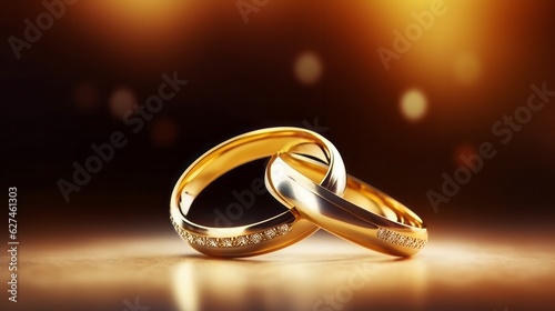 Illustration of two wedding rings on a table, symbolizing love and commitment