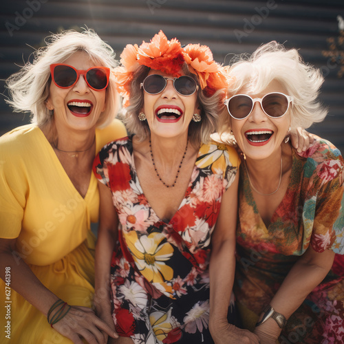 AI Generative, mature happy women outdoor © Lens_Lore