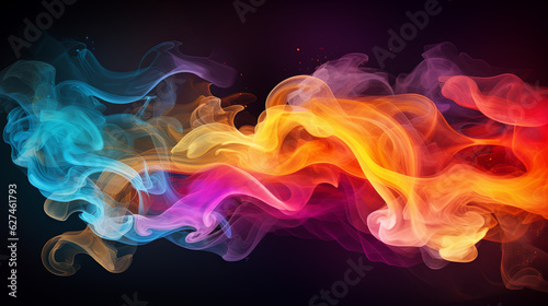 An abstract background of rainbow colored vapors