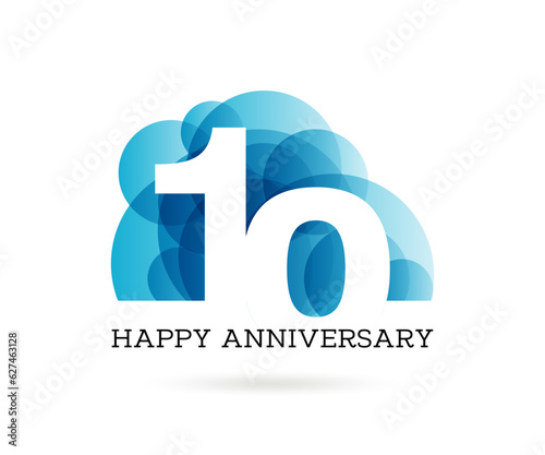 10 Happy Anniversary vector illustration design