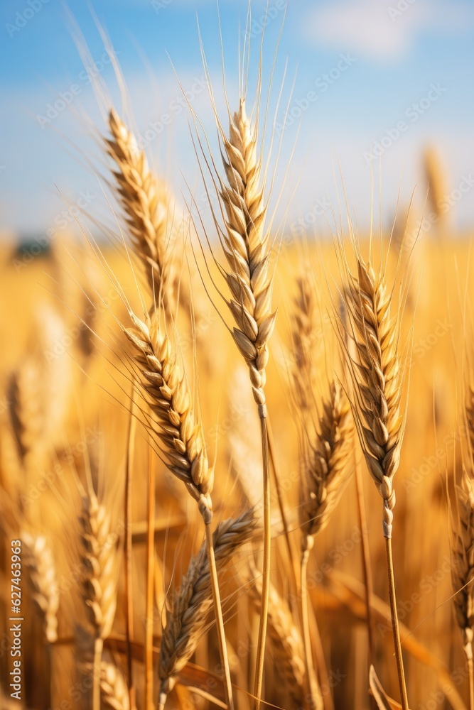 Grain growing in a field. Generative AI