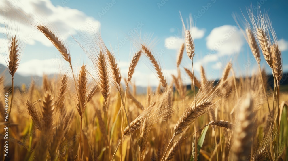Grain growing in a field. Generative AI Grain growing in a field. Generative AI