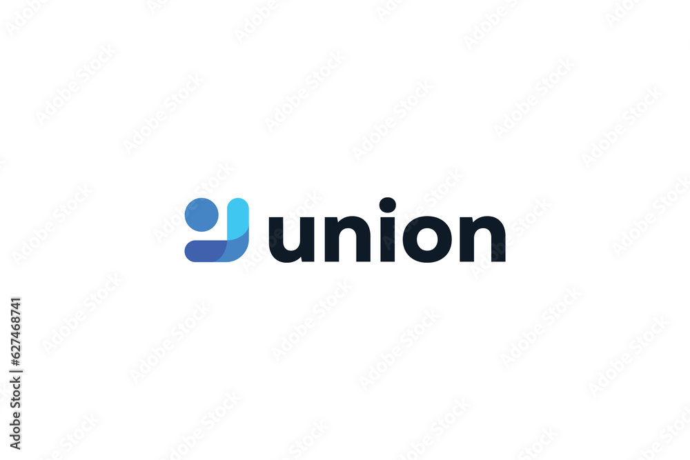 Abstract people logo design represents symbols teamwork, diversity dan union.