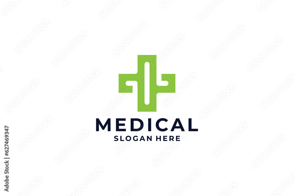 Medical logo design with creative cross icon. Medical logo design with creative cross icon.