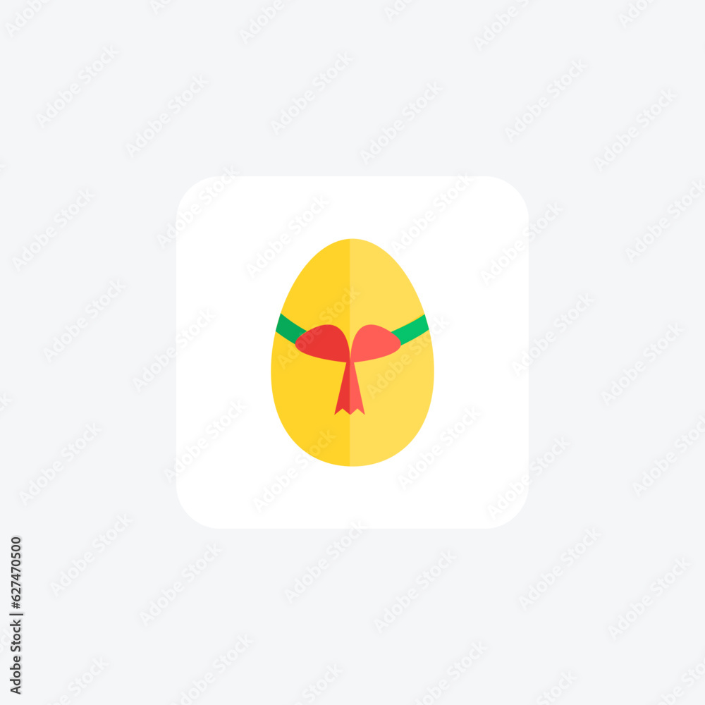Fototapeta premium Bow Tie Egg, Easter, Egg Vector Flat Icon