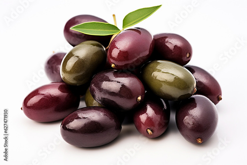 Taggiasca olives with white background