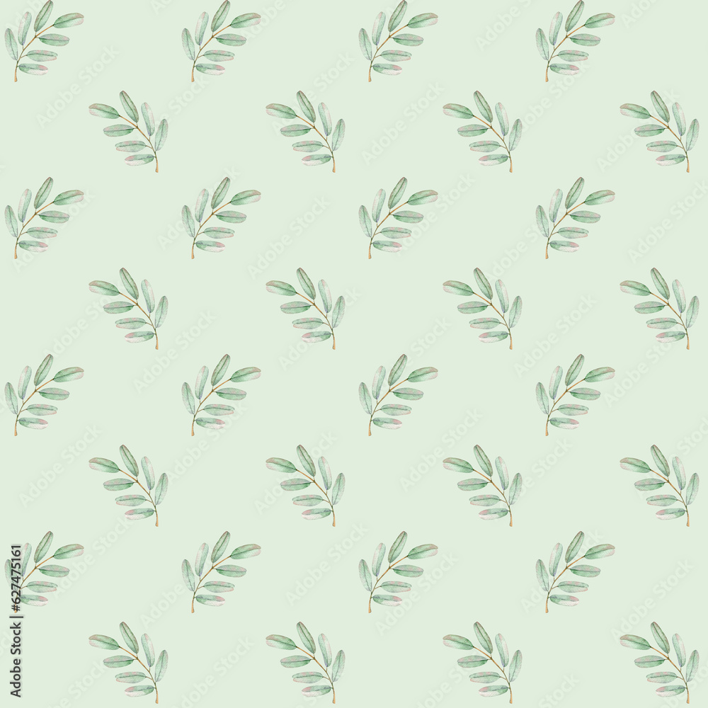 Watercolor seamless pattern with leaves Watercolor seamless pattern with leaves