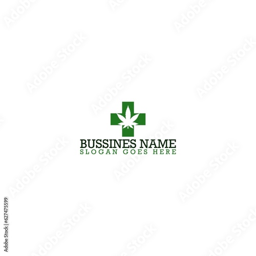 Cannabis logo template isolated on white background