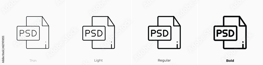 file icon. Thin, Light, Regular And Bold style design isolated on white ...