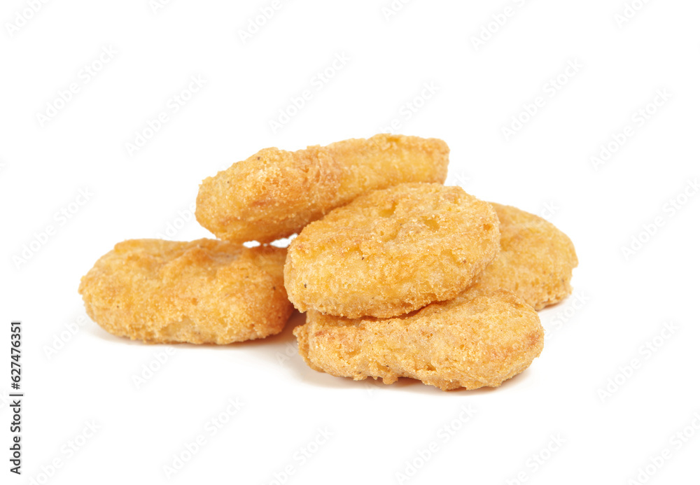chicken nuggets isolated on a white background chicken nuggets isolated on a white background