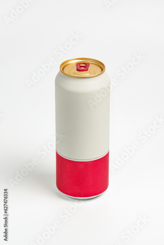 can of beer on a white background photo