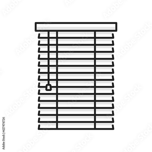 Window horizontal window blind cover outline icon. Vector blind, sun protection shutter, curtain shade, light blocking horizontal jalousie