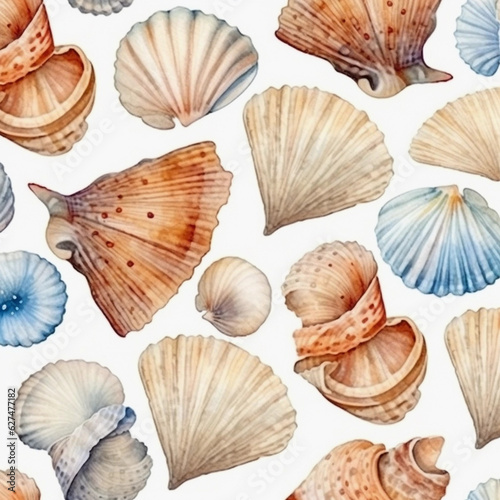 collection of seashells background 