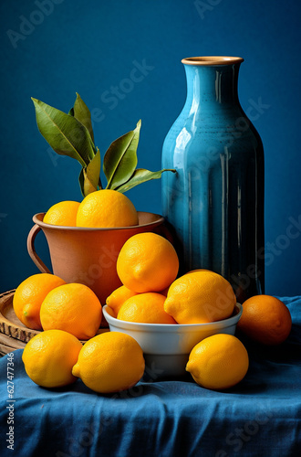 Diet cold blue detox bubble lemon refreshing soda juice orange summer drink cocktail