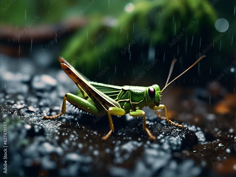 grasshopper on the ground