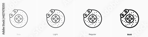 disc brake icon. Thin  Light  Regular And Bold style design isolated on white background