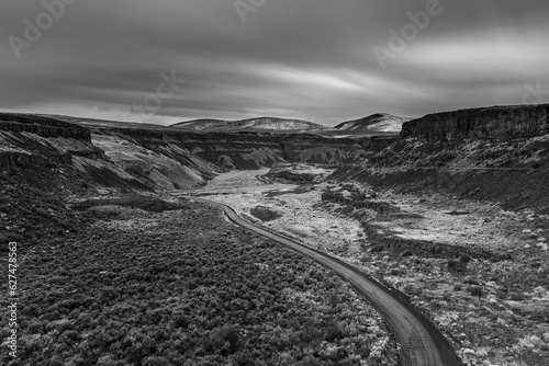A Winding Dirt Road through the West Badlands Known as The Three Devils near Palisades, Washington