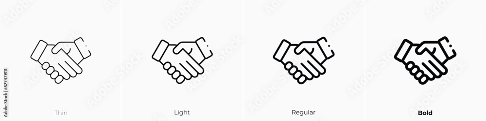 deal icon. Thin, Light, Regular And Bold style design isolated on white background