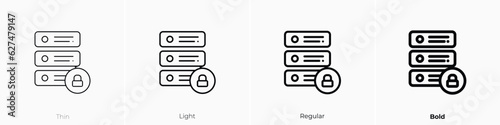 database icon. Thin  Light  Regular And Bold style design isolated on white background