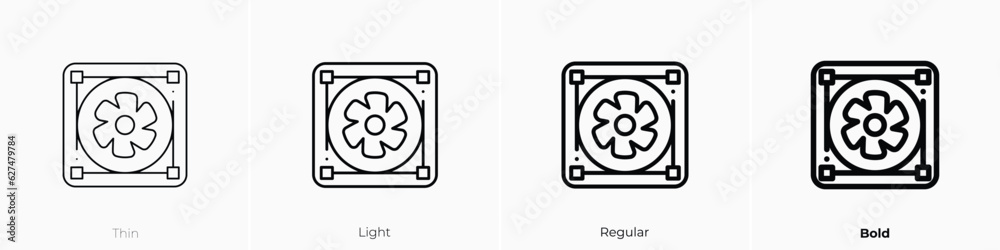 cooler icon. Thin, Light, Regular And Bold style design isolated on white background