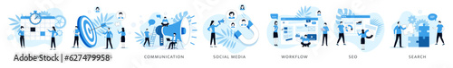 Collection template marketing, communication, social media