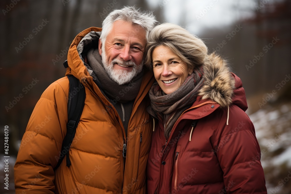 Happy elderly couple, generative AI Happy elderly couple, generative AI