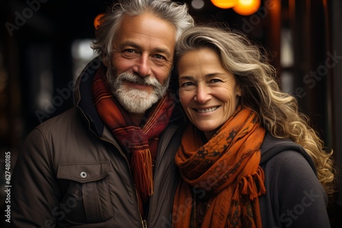 Happy elderly couple, generative AI