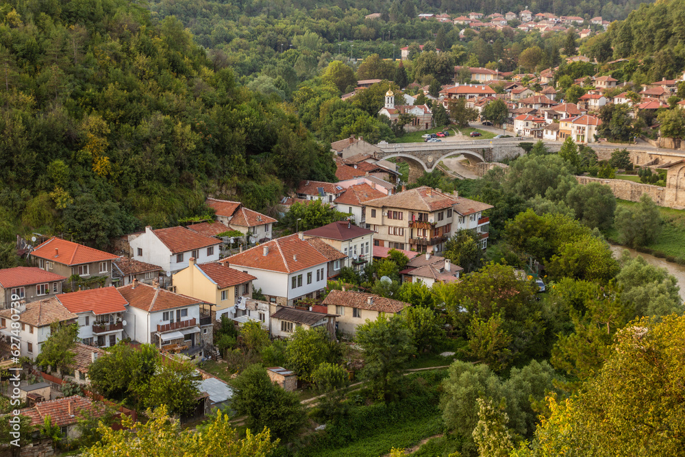 Houses in a valley in Veliko Tarnovo, Bulgaria