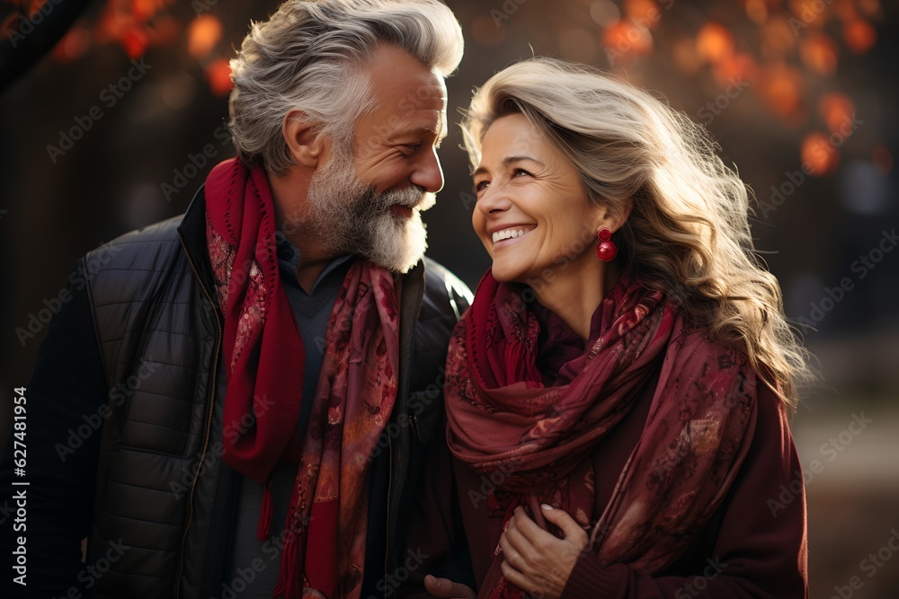Happy elderly couple, generative AI Happy elderly couple, generative AI