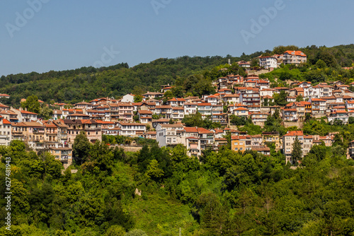 Houses on a slope in Veliko Tarnovo town, Bulgaria