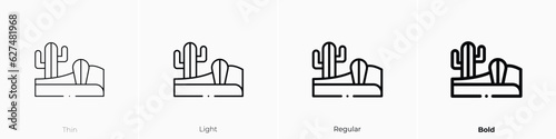 cactus icon. Thin, Light, Regular And Bold style design isolated on white background photo