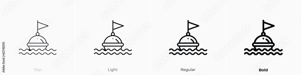 buoy icon. Thin, Light, Regular And Bold style design isolated on white background - obrazy, fototapety, plakaty 