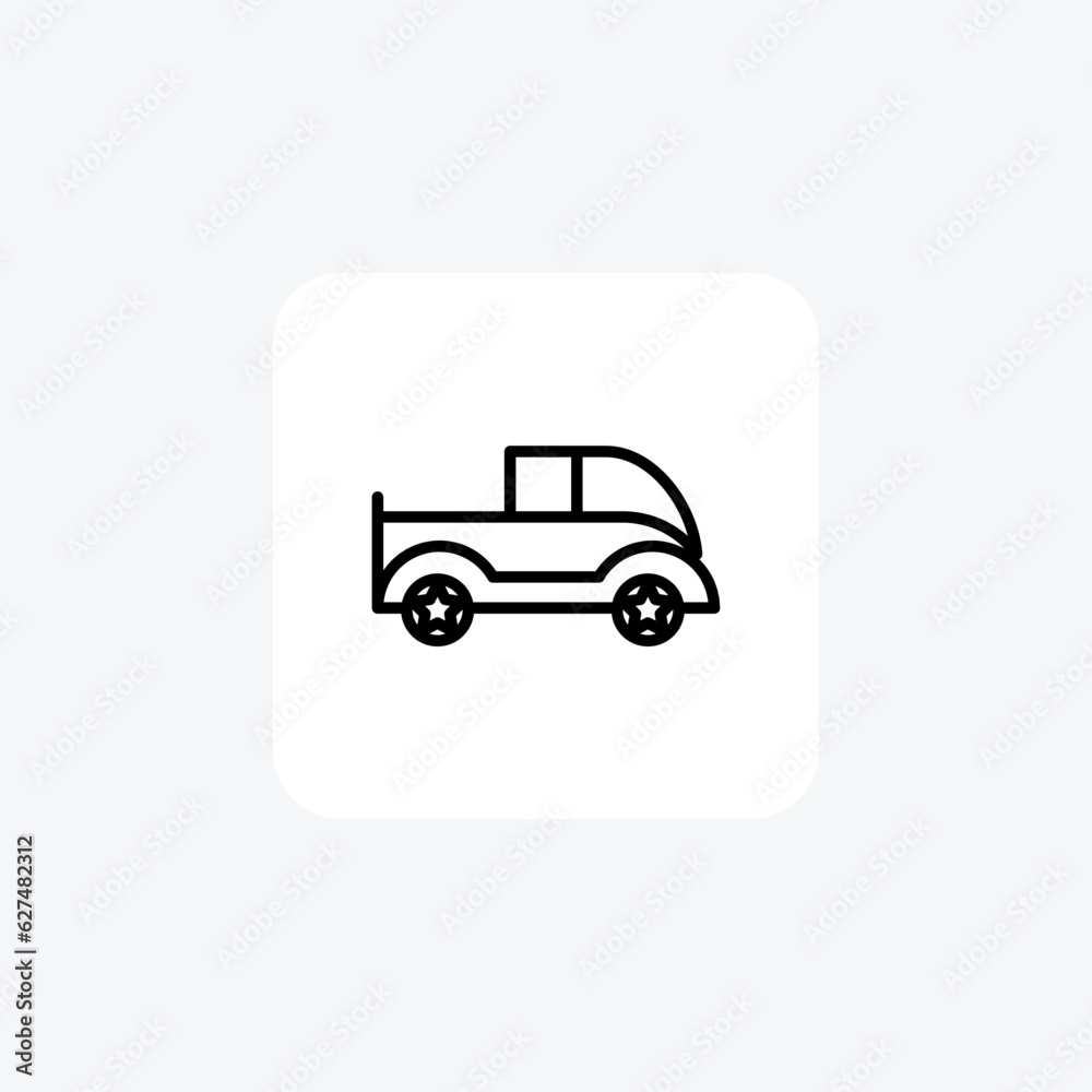 Mini Truck, Truck, Small Vehicle Vector Line Icon