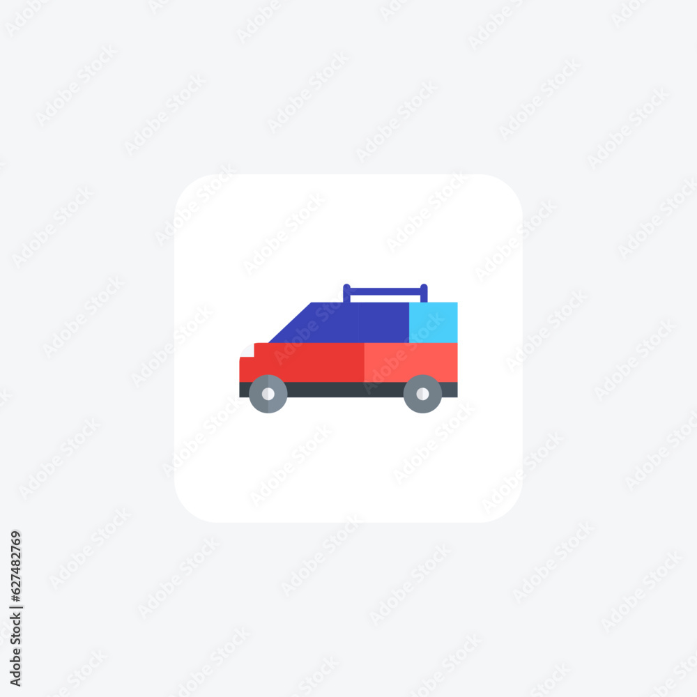 Tourist Van, Travel, Transportation Vector Flat Icon Tourist Van, Travel, Transportation Vector Flat Icon