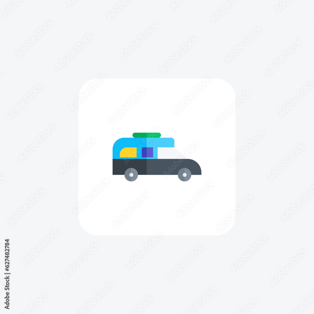 Van, Delivery Van, Cargo Vector Flat Icon