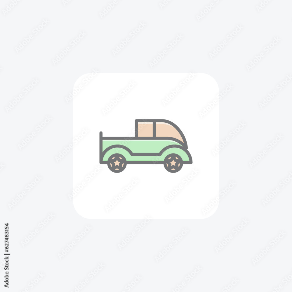 Mini Truck, Truck, Small Vehicle Vector Awesome Fill Icon