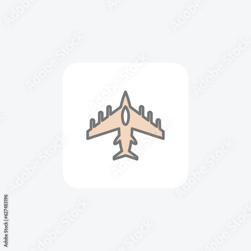 Aeroplane, Air Travel, Flight Vector Awesome Fill Icon photo