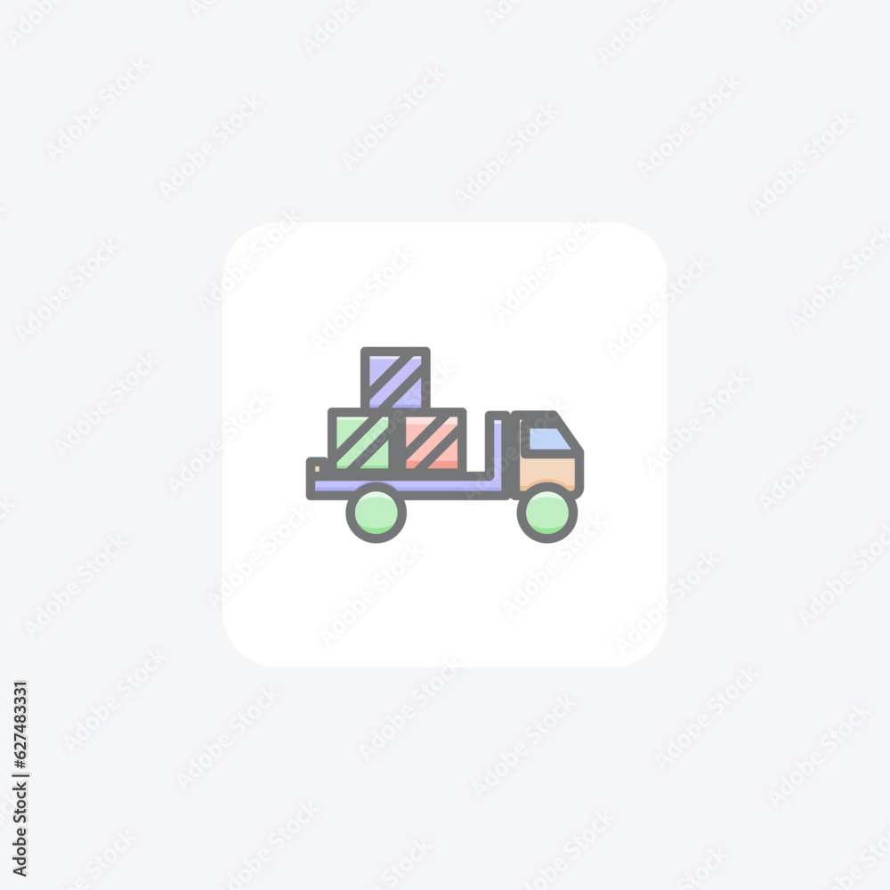 Loading Vehicle, Transport Vector Awesome Fill Icon